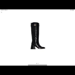 Fendi crocodile knee high boots size 41